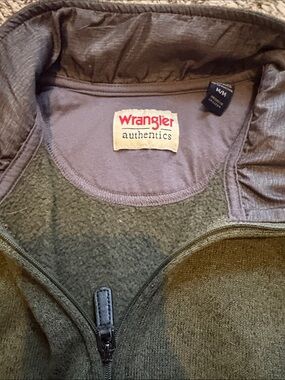 Wrangler Olive Green Zip-Up Sweater
